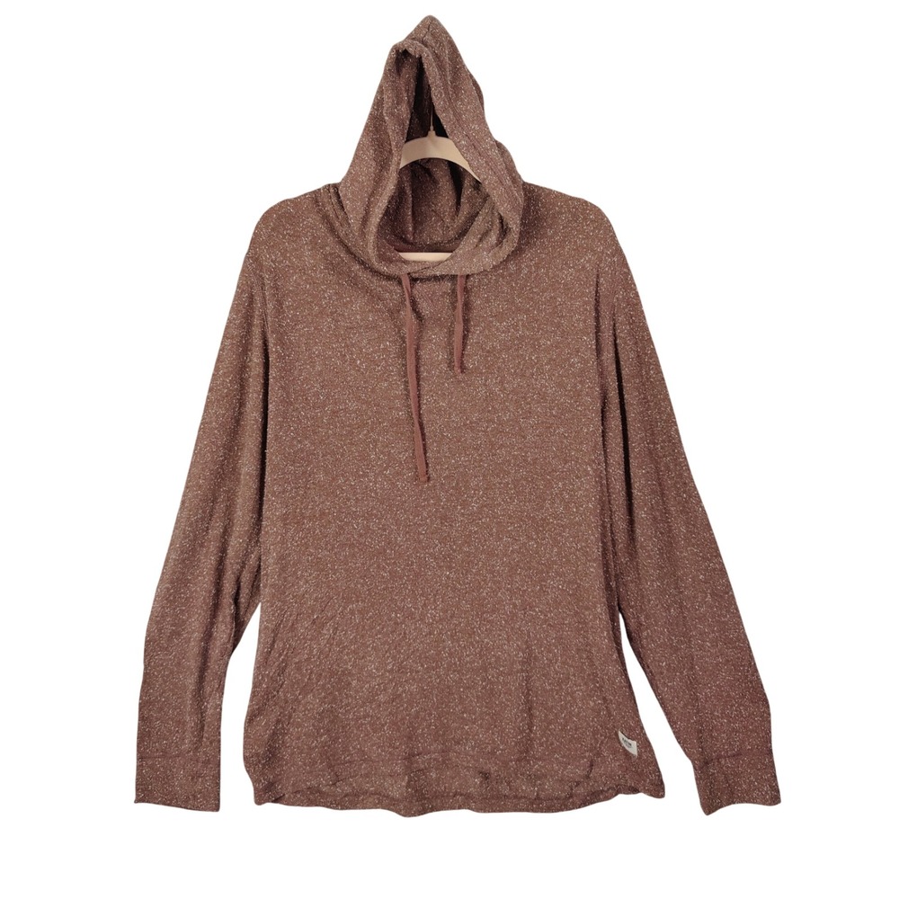 Katin Mens Surf Coastal Gorpcore Hoodie XXL-Tall Brown Speckled Knit Sweatshirt